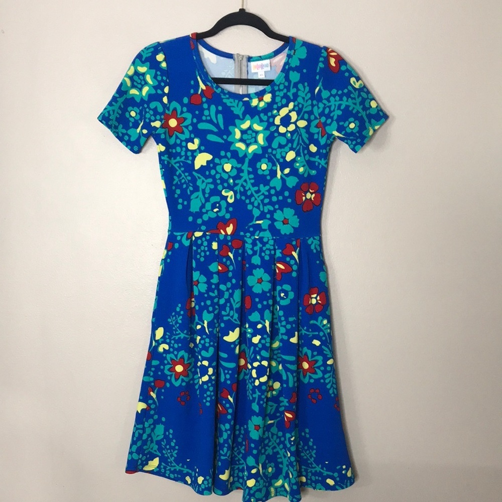 LulaRoe colorful floral‎ cute flowy dress size XS
